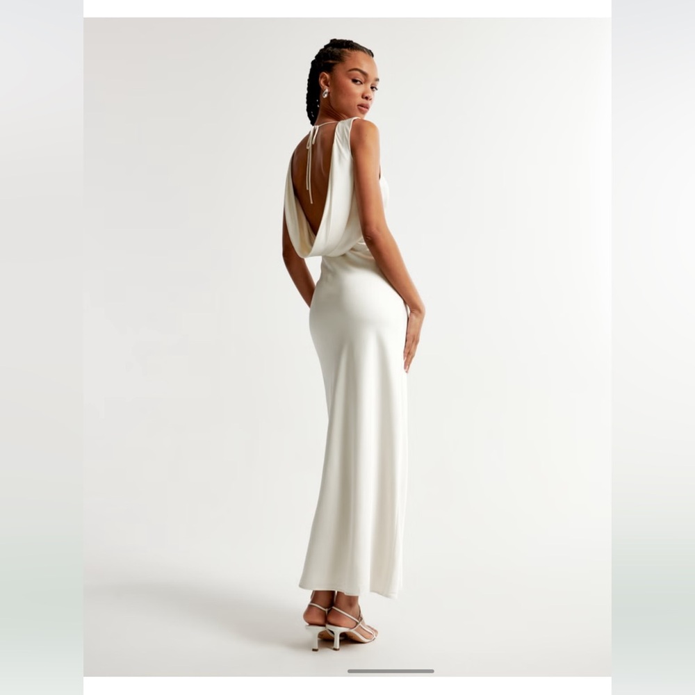 Plunge Cowl Back Maxi Dress
